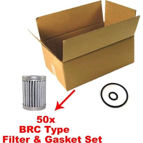50x Brc Type LPG CNG GPL Filter & Gasket Set Cartbridge