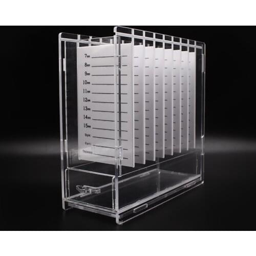 Acrylic Eyelash Organizer Box With 8 Pieces Lashes Holder Accessory Container Professional Eyelashes Extension Application