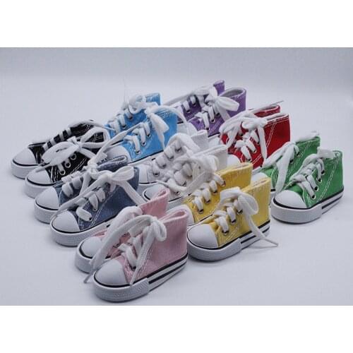 Doll Accessories Doll Shoes 7.5cm High Top Canvas BJD Handsome Candy Color Sneakers Toys For Girls Fashion Shoes For Dolls