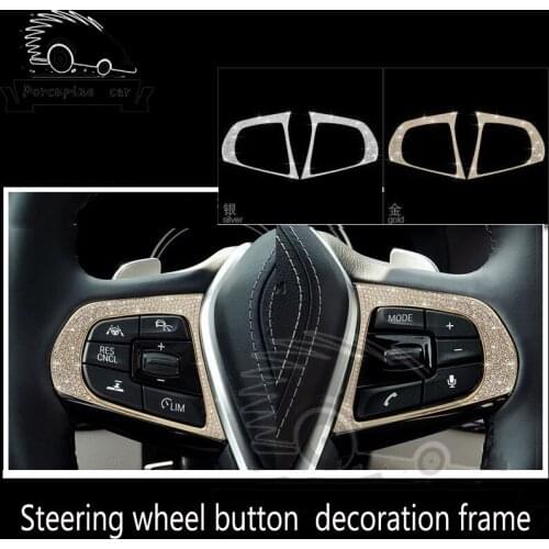 Car Interior Accessories BetterHumz Buttons on Steering Wheel diamond Stickers For BMW 5 Series 530 530LI (2018) Car Style