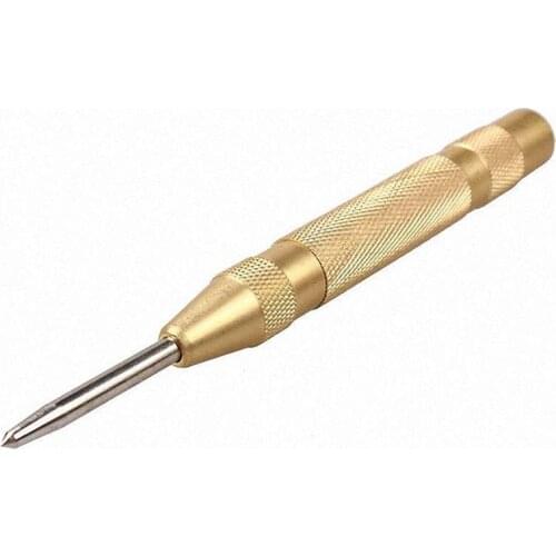 130mm 5 Inch Golden HSS Automatic Center Punch Dot Punch Drill Bit Tools Positioner Semi Automatic Window Breaking Device Length