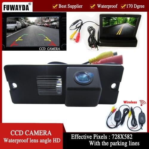 FUWAYDA Wireless Color CCD Car Rear View parking Camera for Mitsubishi Pajero V3 V6 V8 Zinger 4.3 Inch foldable LCD TFT Monitor