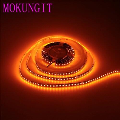 Fast shipping 100M 20X 5M 3528 Colour Orange LED Strip DC12V 600LED 120LEDs/m FPCB White Black Flexible LED Strip Light IP30