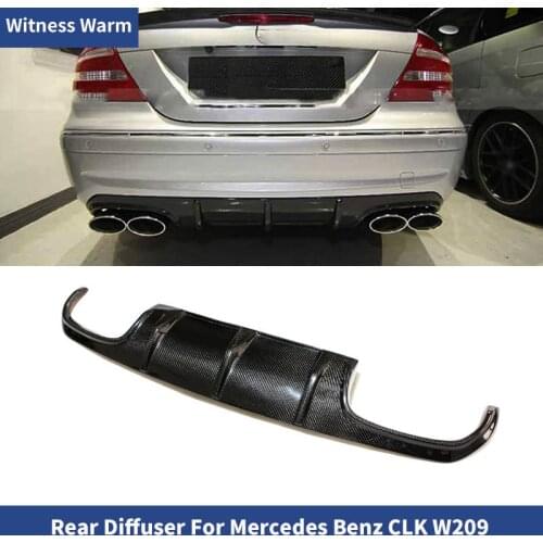W209 Diffuser Carbon Fiber Rear Bumper Exhaust Diffuser Lip Spoiler For Mercedes-Benz CLK Class W209 AMG style 2003-UP