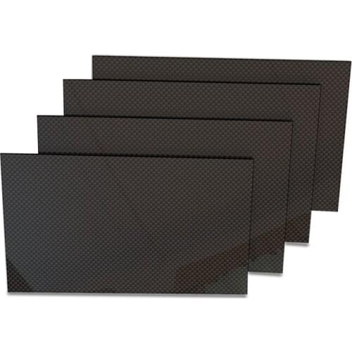 100MM X 250MM 3K Glossy Surface Plain Weave Carbon Fiber Board Panel 0.25mm-6mm Thick