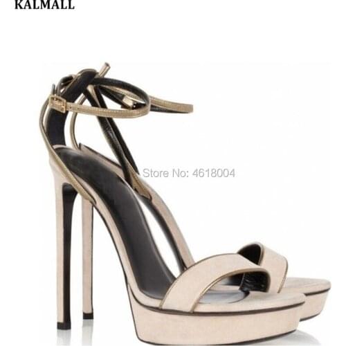 KALMALL Party Dress Shoes Women Platform Sandals Gladiator High Heels Ankle Strap Heels Nightclub Sandalias Fashion