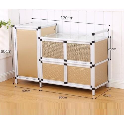 Dolap Kaplama End Tables Bestek Lade Sideboard Sidebord Capbords Aluminum Alloy Mueble Cocina Cabinet Kitchen Furniture Cupboard