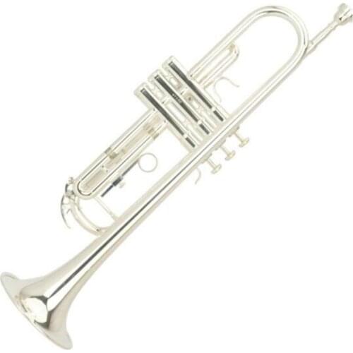 MARGEWATE Bb Trumpet MTR-H7 Brass Silver Planted Entry Level B Flat Trumpet Musical Instrument with Case
