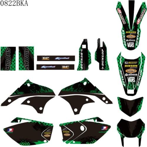 Full Graphics Decals Stickers Motorcycle Background Custom Number Name 3M Matte For KAWASAKI KLX450 KLX 450 2008-2018