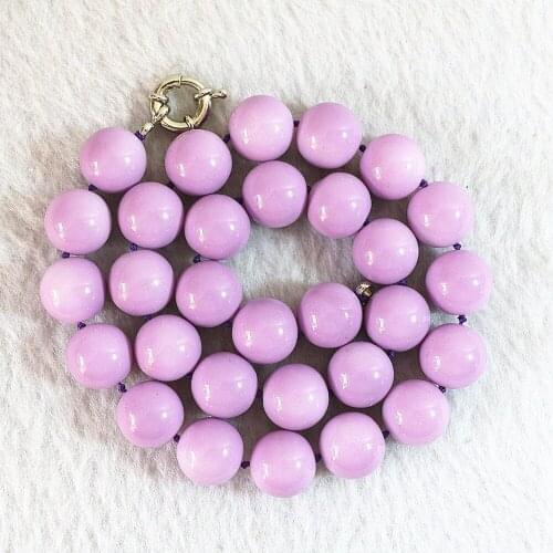Popular violet shell baking paint glass 8mm 10mm 12mm 14mm round beads diy fashion jewelry necklace making 18"B636