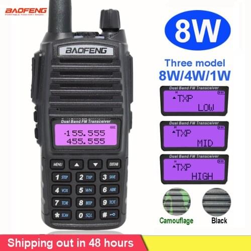 BaoFeng UV-82 8W High Power Dual Band Radio VHF/UHF Portable 10KM CB Ham Huting radio Transceiver Walkie Talikie FM Transmitter