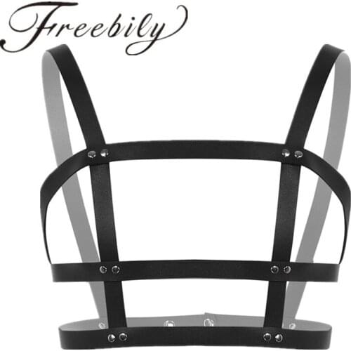 Sexy Mens PU Leather Harness Belt Fashion Erotic Body Chest Harness Bondage Straps Punk Gothic Cosplay Clubwear Costumes