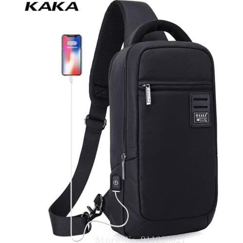 Xiaomi Fashion Large Capacity Shoulder Crossbody Bag USB Charging Waterproof Mens Chest Bag Travel Sport Sling Messenger Packs