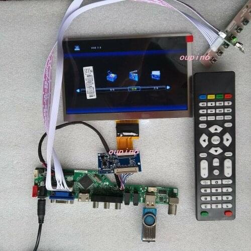 TV HDMI LCD VGA CVBS Controller board kit + 7" LCD panel 1024X600 EJ070NA-13B