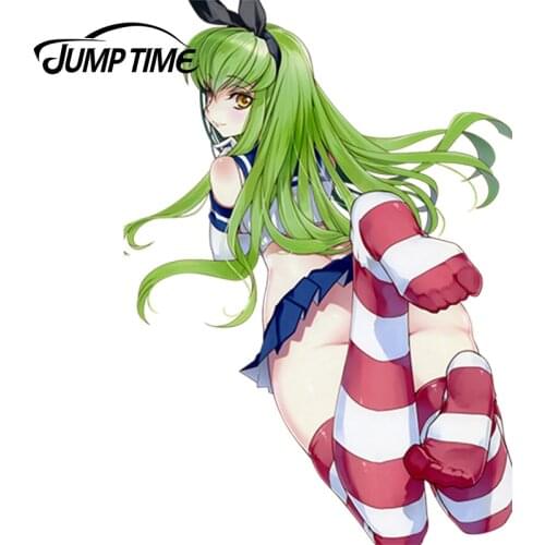 JumpTime 13cm x 9.3cm Waterproof Hot Sexy Car Sticker Code Geass C.C. Anime JDM Window Decal 3D Car Styling Accessories