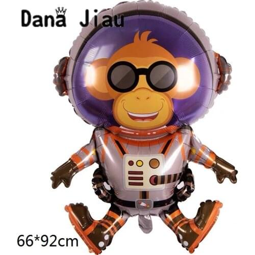 Dana jiau NEW cartoon astronaut foil balloon Aviation dream HAPPY BIRTHDAY party decoration UFO planet explore animal theme ball