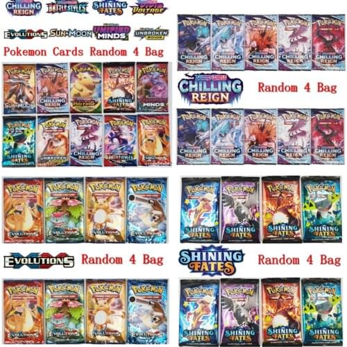All Series Pokemon No Repeat MEGA Shining Cards Game Collection Battle Carte Trading Cards French Version V MAX TRAINER Kids Toy