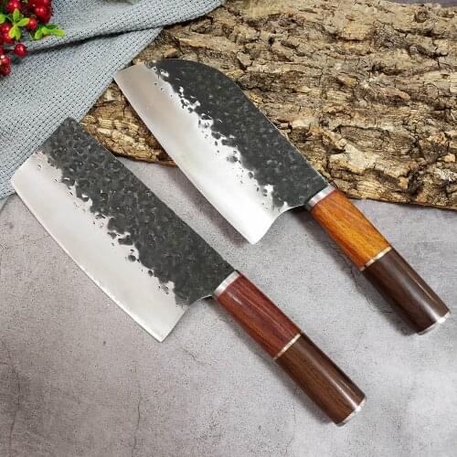 Stainless Steel Janpan Kitchen Knife Sharp Blade Red Sandalwood Handle Knife Meat Fish Fruit Kitchen Knives Cooking Accessories