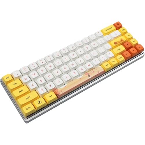 YMDK 129 Key Autumn Dye Sub ZDA Ball Shape PBT Keycap Similar to XDA For MX Keyboard 104 87 61 Melody 96 KBD75 ID80 GK64x SP84