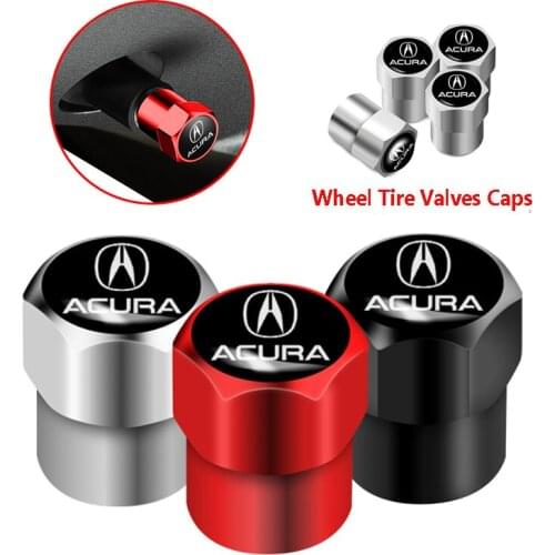 4Pcs New Metal Wheel Tire Valve Caps For Acura RDX CDX TLX-L MDX NSX MDX ILX TLX Integra ZDX TLX-L RLX TSX RSX
