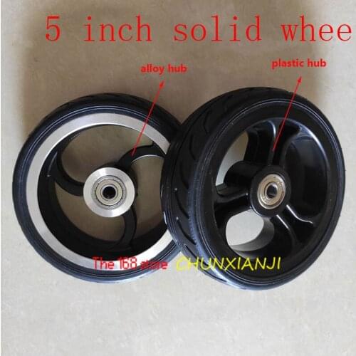 5 inch Solid wheels 5 inch tubeless tyre Fast wheel F0,jackhot,Nes carbon fiber scooter solid tire with alloy rim or plastic hub
