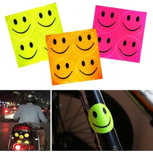 5pieces/lot Prismatic sheeting Reflective with 20 Smiley Face for bike