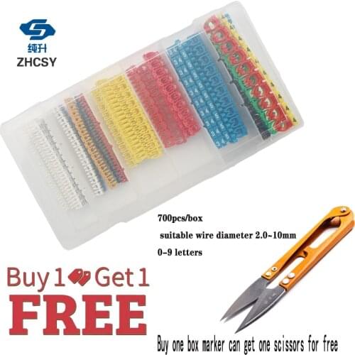 700PCS 0-9 POM Coded Cable Marker For Telephone And Electronic Wire Multicolor Numeral Concrete Plastic Cable Route Marker