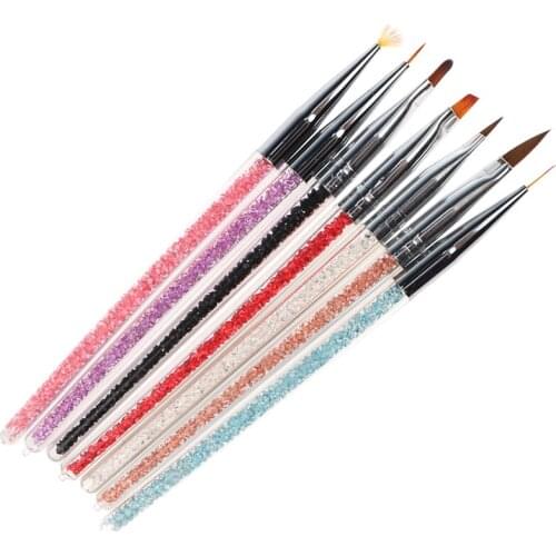 7pcs UV GEL & Acrylic Nail Art Design Dotting Painting Pen Polish Brush Set