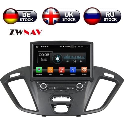 Android 9 4+64G With Carplay Car multimedia player GPS navigation For Ford Transit Custom 2016 head unit CD player tape recorder