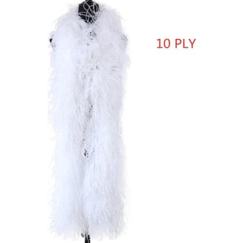 Customized Layer White Ostrich Feathers Boa Fringe Diy Wedding Party Clothing Dress Shawl Decor Sewing Crafts Plume 2 Meter