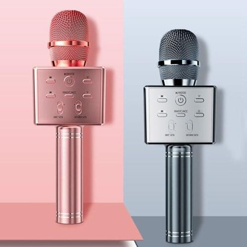 Wireless Bluetooth Karaoke Microphone Handheld Speakers Changeable Voice Condenser Microphone Professional