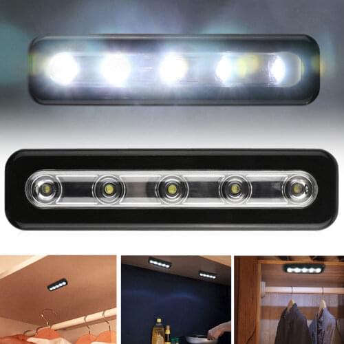 Night Light LED Light Wireless 5Led 6000k Nightlight White Light Stick On Under Kitchen Cabinet Closet Light Lamp Garage Closet