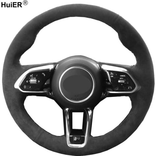 Hand Sewing Car Steering Wheel Cover Wrap Volant Black Suede For Jaguar XE XEL 2020 Funda Volante Braid on the Steering wheel