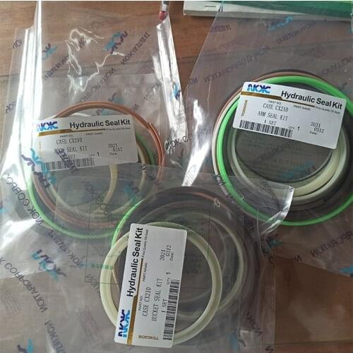 CX210 Boom Bucket Arm Seal Kit for CASE Excavator Hydraulic Cylinder Repair Kits ,China Made SKF NOK Oil Seal