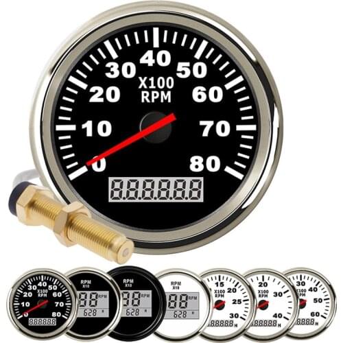 3-8k RPM Boat Tachometer Sensor For Motorcar Marine Tacho Hour Meter Gauge LCD Hourmeter 12V/24V Car Toerenteller Accessories