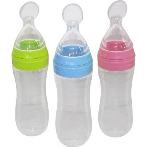 Baby squeeze feeder Food supplement bottle Soft spoon Rice paste puree feeding supplies Liquid silicone is safe and non-toxic