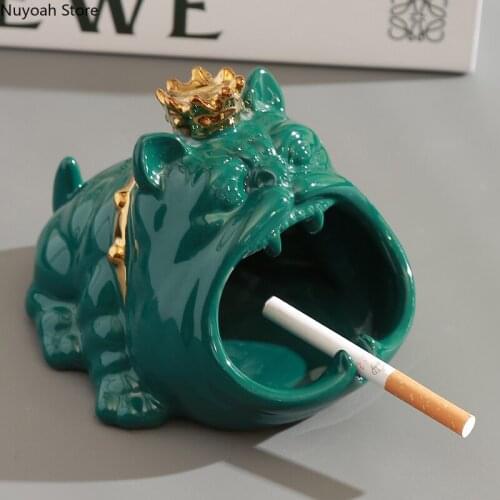 Creative Ceramic Ashtray Household Anti-fly Ash Method Bucket Storage Ornaments Nordic Living Room Home Decoration Accessories