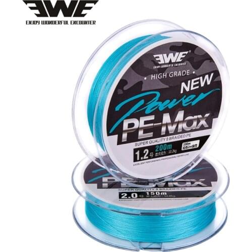 EWE SUPER QUALITY 8 Braided PE Blue 150M/200M 8-Strands Braided Fishing Line Multifilament PE Line
