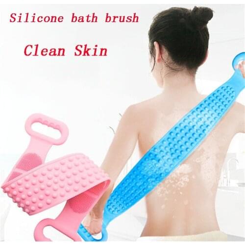 Magic Silicone Brushes Bath Towels Rubbing Back Mud Peeling Body Massage Shower Extended Scrubber Skin Clean Brushes Bathroom