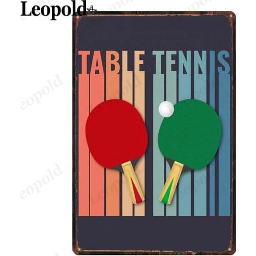 Table Tennis Vintage Poster Sport Metal Tin Plate Plaque Letter Bar Club Family Restaurant Wall Decoration 20X30Cm