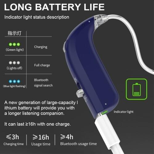 Mini Rechargeable Hearing Aid Digital Hearing Aids Adjustable Tone Sound Amplifier Portable Deaf Elderly Bluetooth Hearing Aid