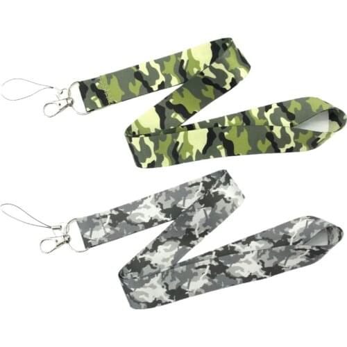 Fashion Camouflage Printing Keychain Neck Lanyard With Webbing Ribbon Machine Rope Long Badge Camera Rope Hanging Neck Lanyard