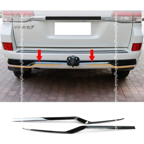 2pcs For Toyota Land Cruiser 2016-2020 Black Rear bumper Molding Protector Trim Strip Car Accessories