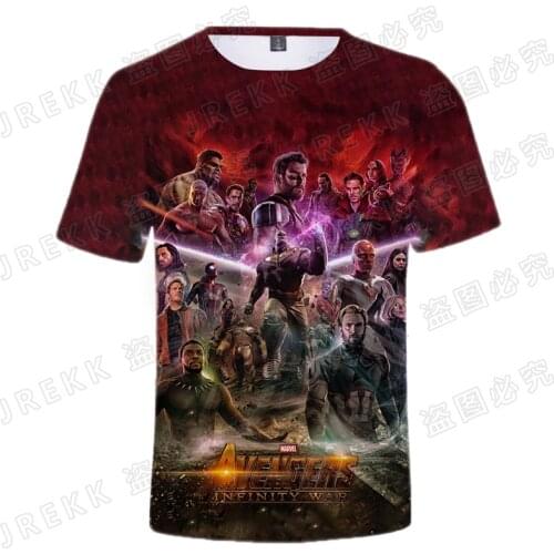 Mens Short Sleeve T-shirts Marvels The Avengers Oversized Fashion 3D Printed Kids Tee Shirt Streetwear Women Tops