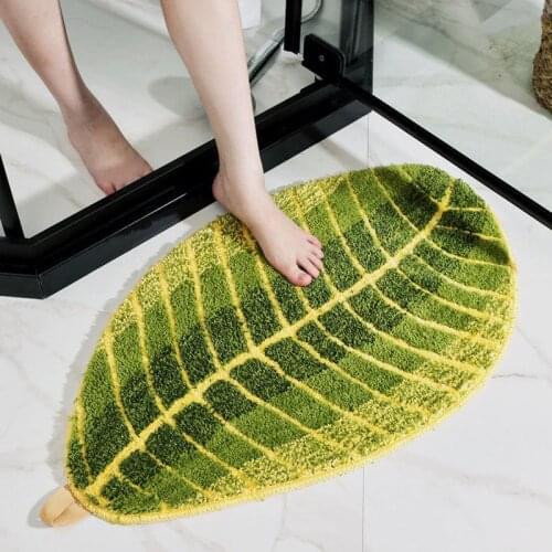Floor Mat Leaf Shape Kitchen Carpet Entrance Door Mat for The Bedroom Living Room Non-slip Mats Dust-proof Fluffy Rug Carpets