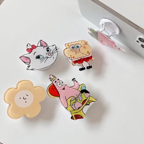 Fold Epoxy Phone Holder Cute Cartoon Animals 3D Airbag Folding Phone Holder Stand Grip Finger Ring Support Accessories Gifts