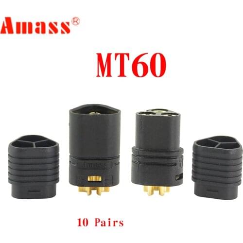 10 Pair Amass MT60 3.5mm 3 Pole Bullet Connector Plug Male & Female For RC ESC to Motor