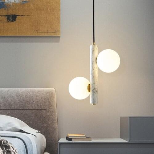 FKL Nordic Copper Bedroom Bedside Small Chandelier Ins Modern Minimalist Restaurant Bar Table Lamp Marble Window Chandelier Lamp