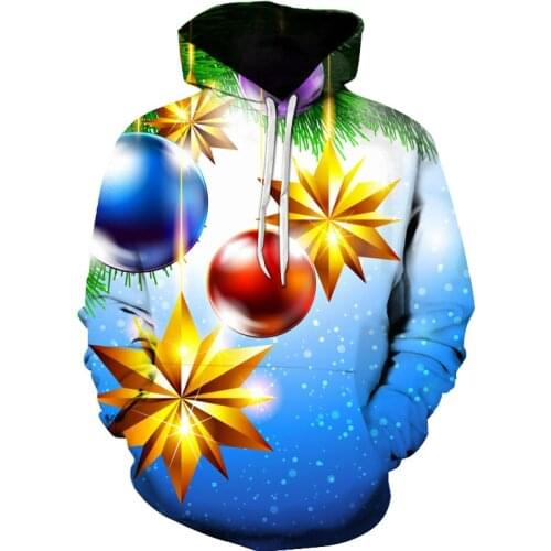 2021 New Christmas Gift Theme Mens 3D Printed Hoodie Fashion Snowman Hooded Sweatshirt Hooded Pullover Boy Clothes