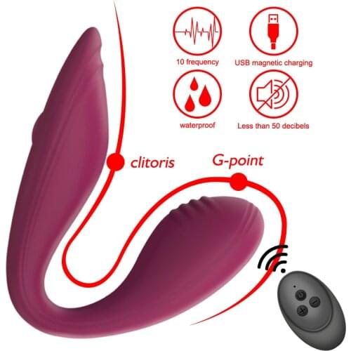 U Wireless Vibrator Adult Sex Toys USB Rechargeable Dildo G Spot Vibrating Stimulator Double Vibrators Sex Toy For Women Couples